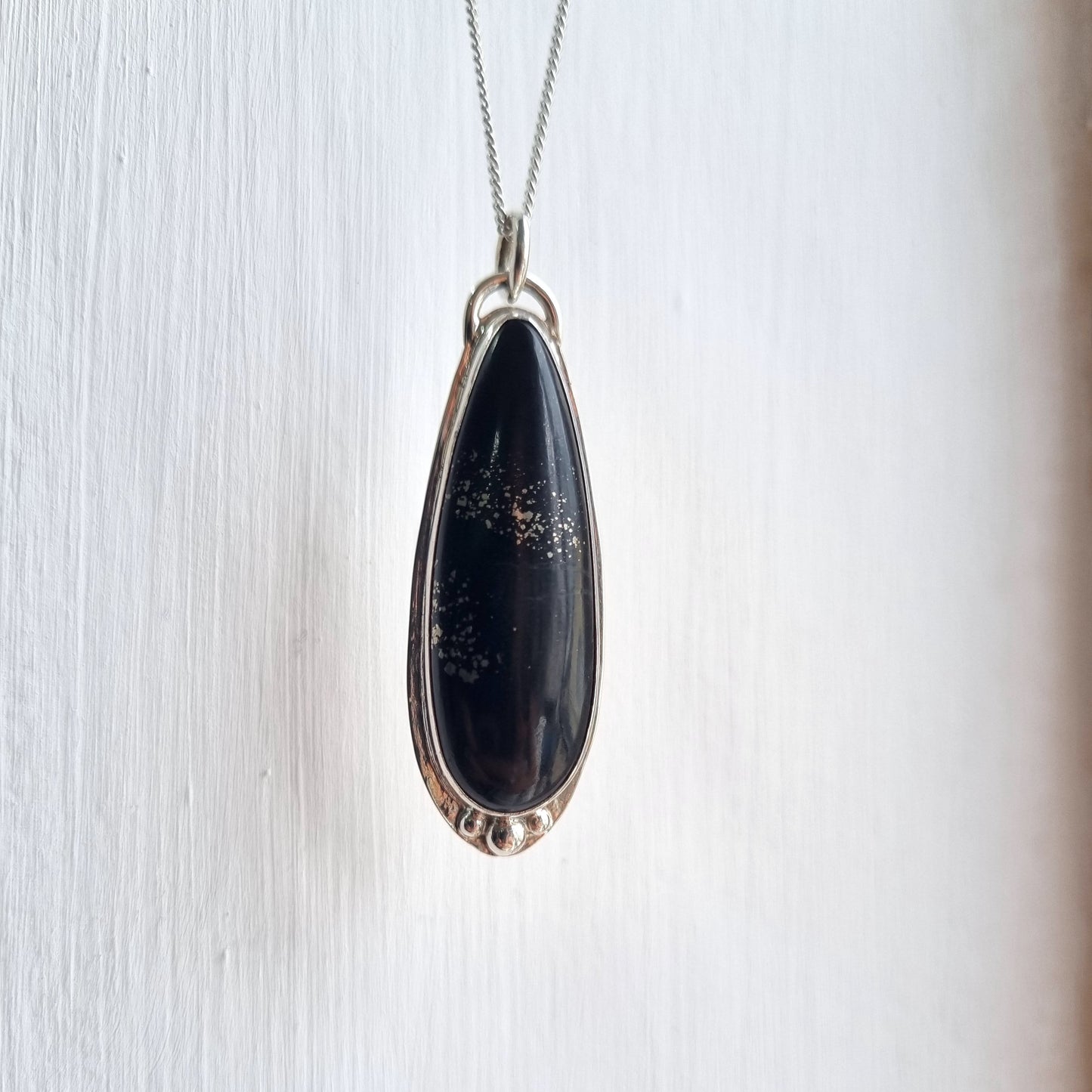 Ad Astra - Black Quartz & Pyrite Necklace