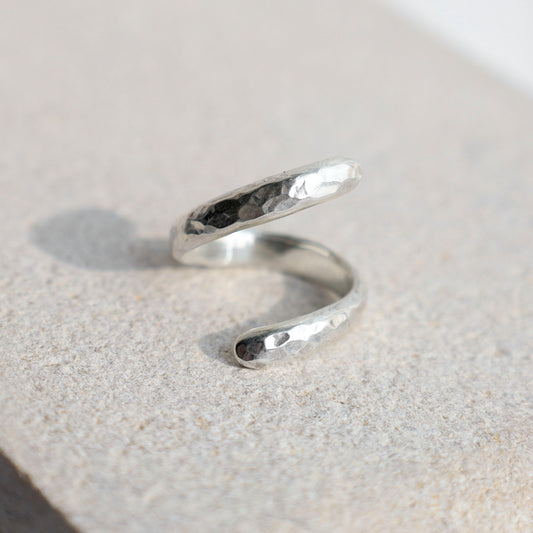 Chunky Hammered Wrap Ring
