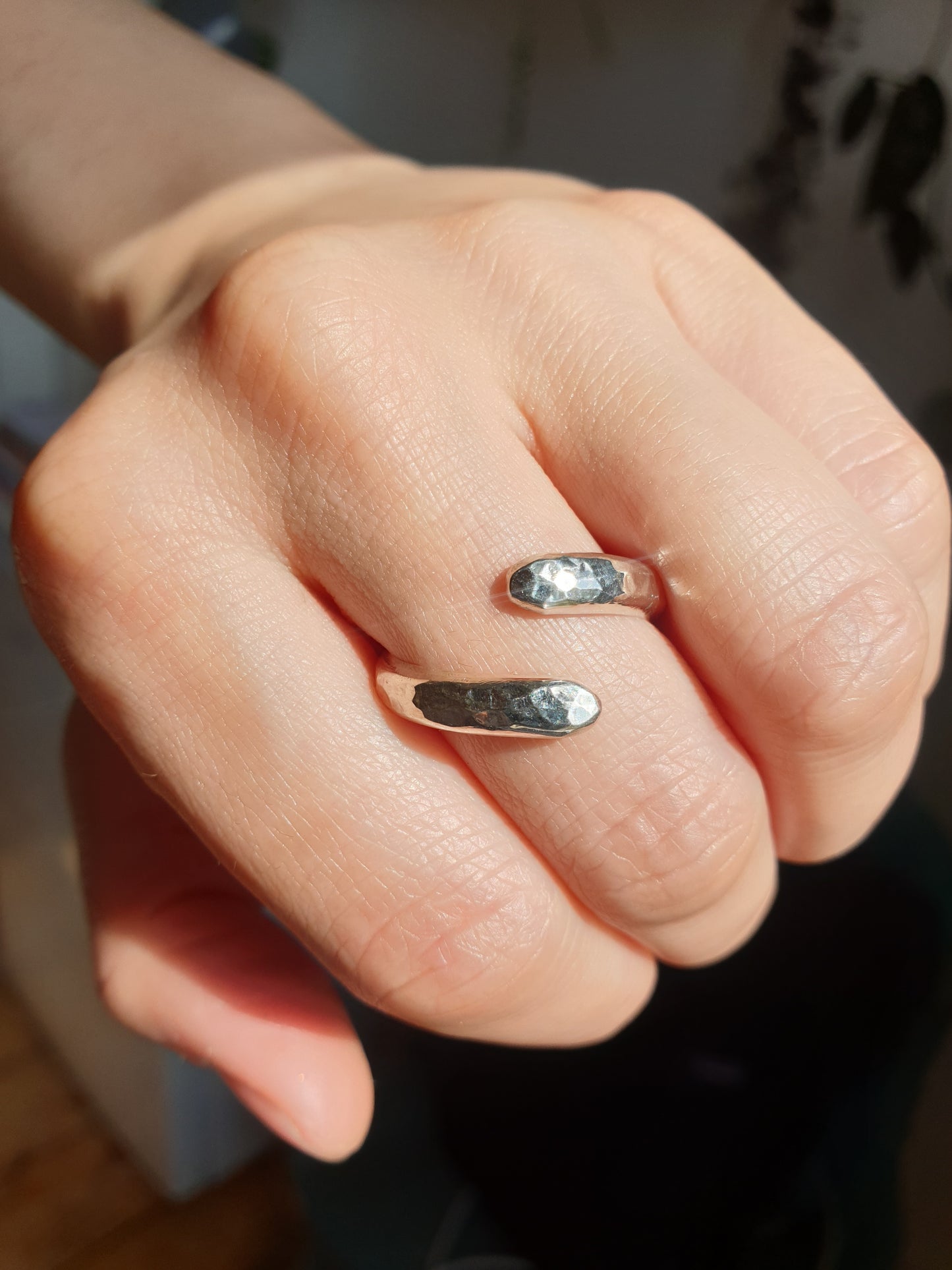 Chunky Hammered Wrap Ring