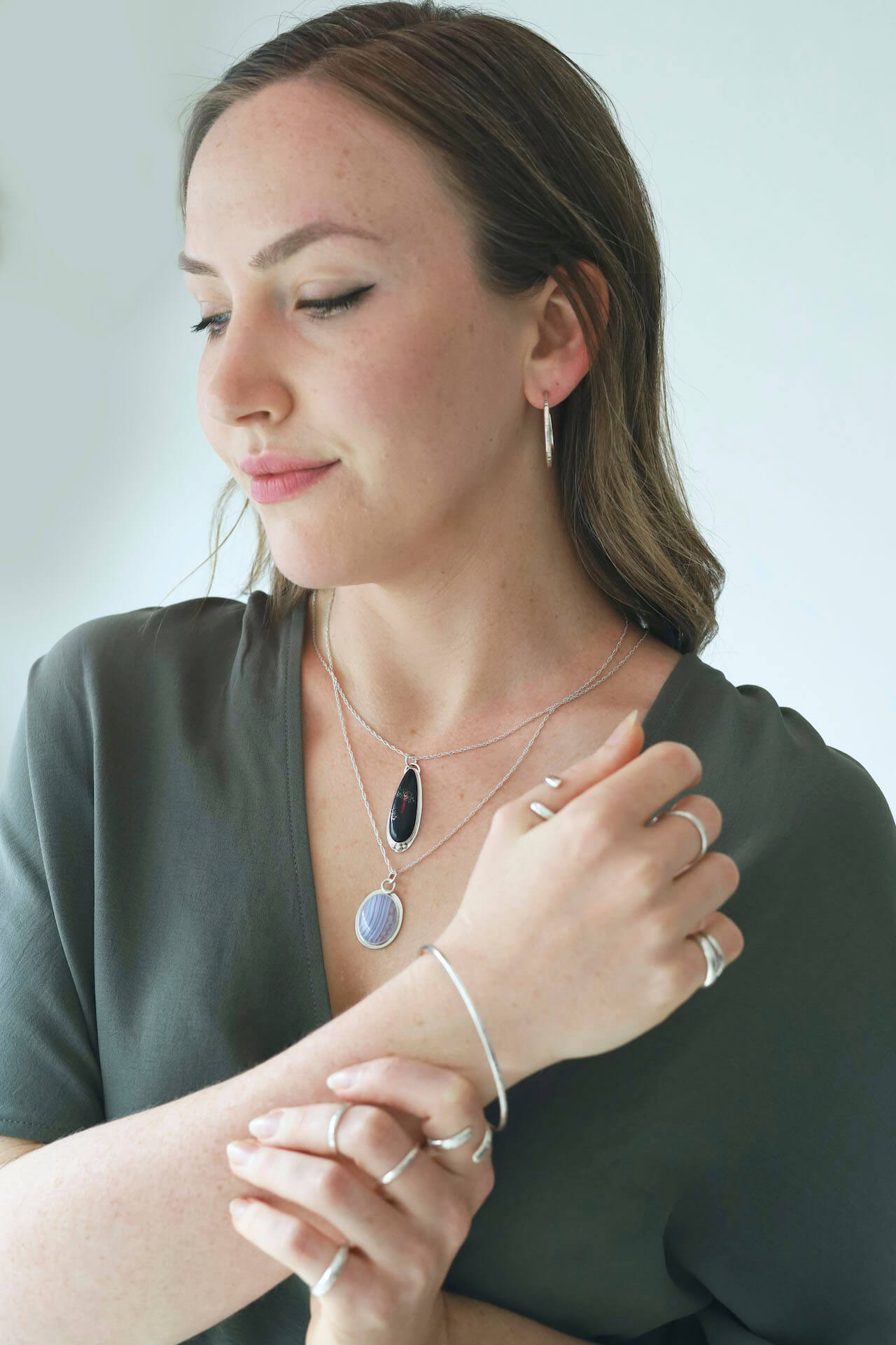 Ad Astra - Black Quartz & Pyrite Necklace