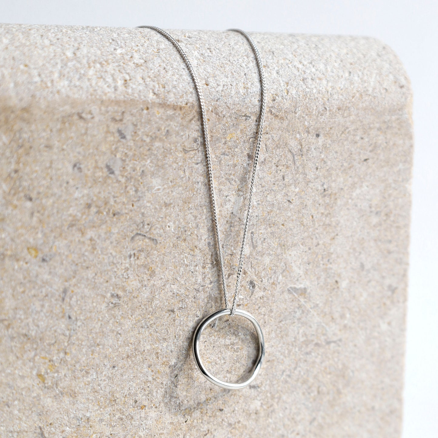 Sterling Silver Wavy Hoop Pendant