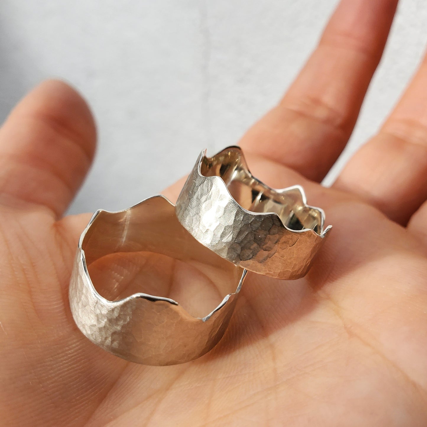 Hammered Mountain Rings