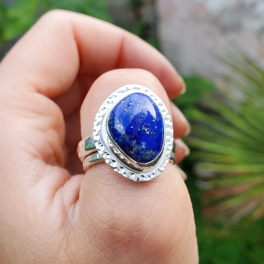Textured Lapis Lazuli Ring