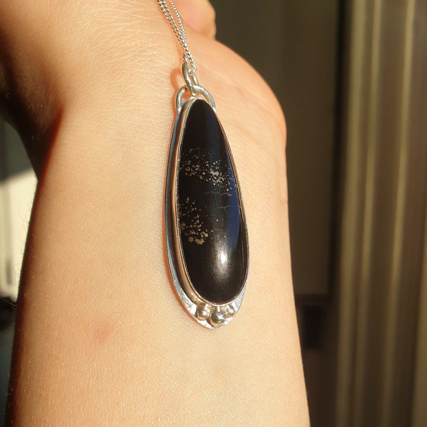 Ad Astra - Black Quartz & Pyrite Necklace